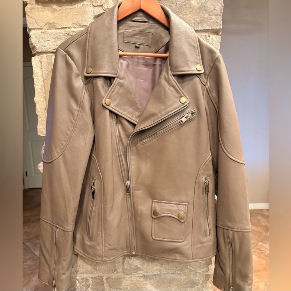 BOLONGARO TREVOR: REAL LEATHER CLASSIC BIKER JACKET